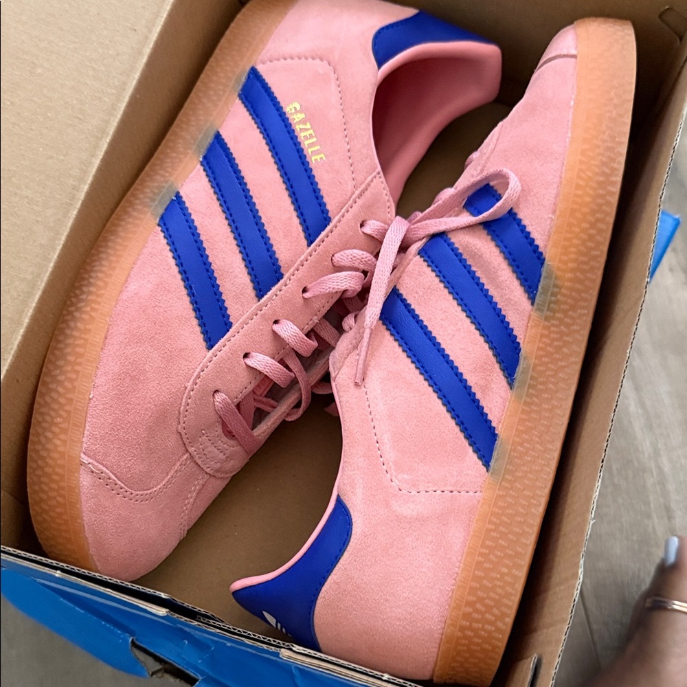 Adidas Gazelle Pink and Blue Sneakers